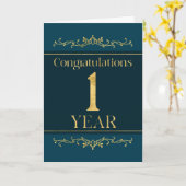 Medewerker 1e Jubileum Stijlvol Formal Elegant Kaart (Gele Bloem)