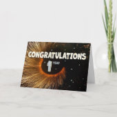 Medewerker 1e Jubileum Swirl en Stars Kaart (Voorkant)