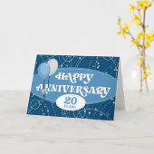 Medewerker 20 Jubileum Ballonnen en Patroon Kaart (Gele Bloem)