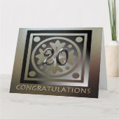 Medewerker 20e Jubileum Elegant Golden Kaart (Voorkant)