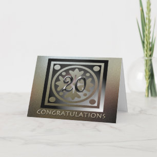 Medewerker 20e Jubileum Elegant Golden Kaart