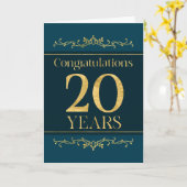 Medewerker 20e Jubileum Stijlvolle Formele Elegant Kaart (Gele Bloem)