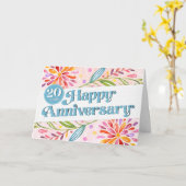 Medewerker 20ste Jubileum Kleurrijke Waterverf Kaa Kaart (Gele Bloem)