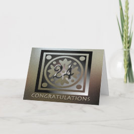 Medewerker 24e Jubileum Elegant Golden Kaart