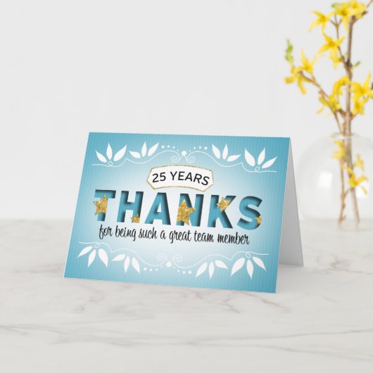 Medewerker 25e Jubileum Bedankt Kaart (Gele Bloem)
