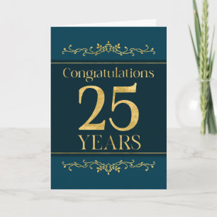 Medewerker 25e Jubileum Stijlvolle Formele Elegant Kaart