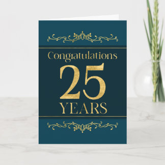 Medewerker 25e Jubileum Stijlvolle Formele Elegant Kaart