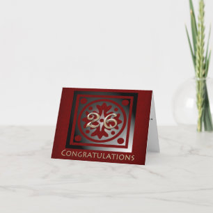 Medewerker 26 jaar Jubileum Elegant Golden Red Kaart