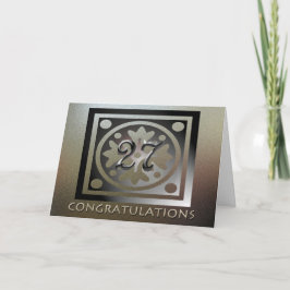 Medewerker 27e Jubileum Elegant Golden Kaart