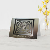 Medewerker 27e Jubileum Elegant Golden Kaart (Gele Bloem)