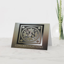 Medewerker 28e Jubileum Elegant Golden Kaart