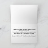 Medewerker 2e Jubileum Elegante gouden Kaarten (Binnen)