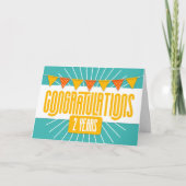 Medewerker 2e Jubileum Kleurrijke Bunting Kaart (Voorkant)