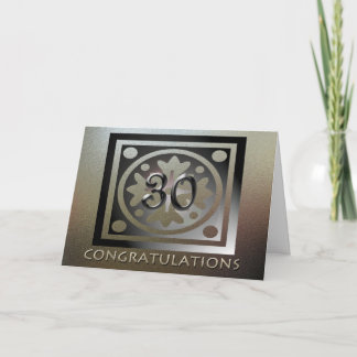 Medewerker 30e Jubileum Elegant Golden Kaart