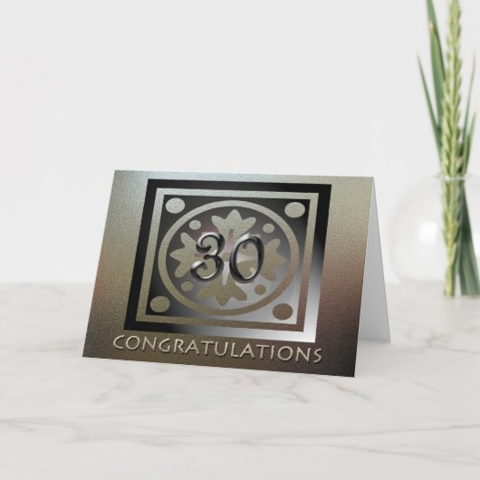 Medewerker 30e Jubileum Elegant Golden Kaart (Voorkant)