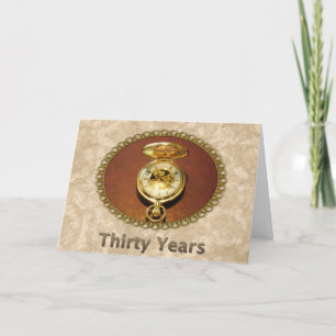 Medewerker 30e Jubileum Elegant Golden Watch Kaart