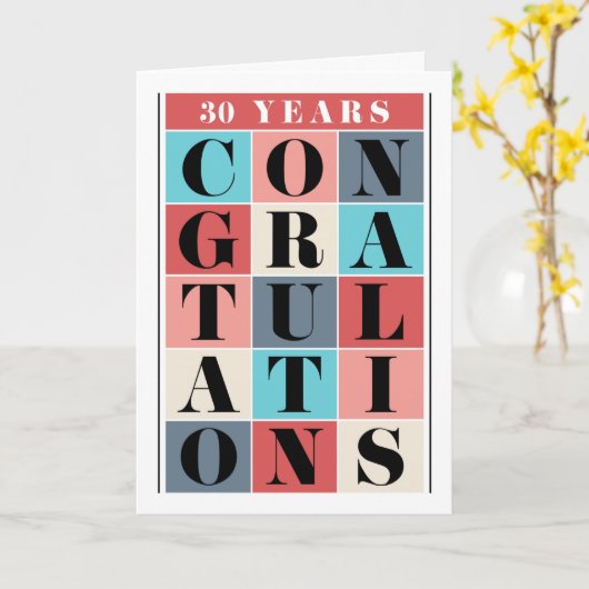 Medewerker 30e Jubileum Gefeliciteerd Kaart (Gele Bloem)