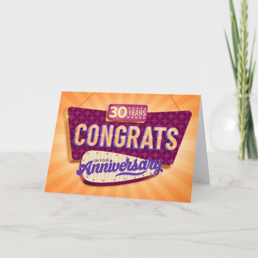 Medewerker 30e Jubileum Retro Signage Kaart (Voorkant)