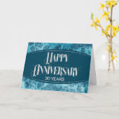 Medewerker 30ste Jubileum Blauwe Bloemen Elegantie Kaart (Gele Bloem)