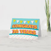 Medewerker 30ste Jubileum Fun Bright Bunting Kaart (Voorkant)