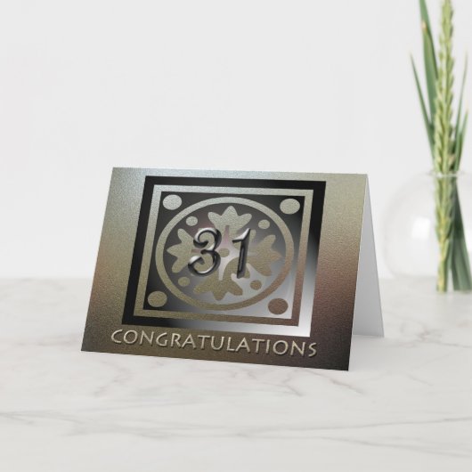 Medewerker 31e Jubileum Elegant Golden Kaart (Voorkant)