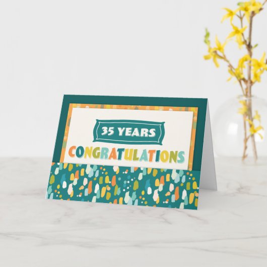 Medewerker 35e Jubileum Colorful Gefeliciteerd Kaart (Gele Bloem)