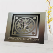 Medewerker 37e Jubileum Elegant Golden Kaart (Gele Bloem)