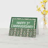 Medewerker 3e Jubileum Green Pattern Kaart (Gele Bloem)