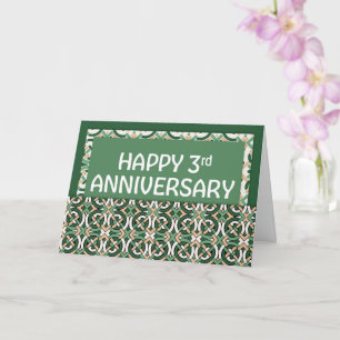 Medewerker 3e Jubileum Green Pattern Kaart