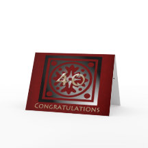 Medewerker 40 jaar Jubileum Elegant rood