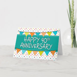 Medewerker 40e Jubileum Colorful Triangles Kaart