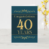 Medewerker 40e Jubileum Stijlvolle Formele Elegant Kaart (Gele Bloem)