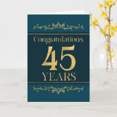 Medewerker 45e Jubileum Stijlvolle Formele Elegant Kaart (Gele Bloem)