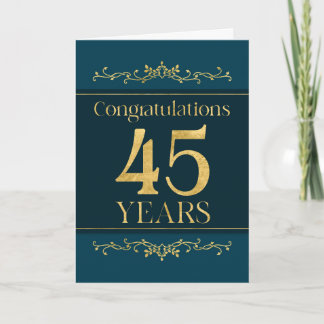 Medewerker 45e Jubileum Stijlvolle Formele Elegant Kaart