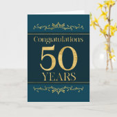 Medewerker 50ste Jubileum Stijlvol Formal Elegant Kaart (Gele Bloem)