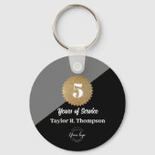 Medewerker 5 jaar dienst Gold black Custom logo Sleutelhanger (Achterkant)