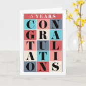 Medewerker 5e Jubileum Gefeliciteerd Grid Kaart (Gele Bloem)