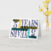 Medewerker 5e Jubileum Gefeliciteerd Mozaïek Kaart (Gele Bloem)