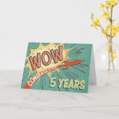 Medewerker 5e Jubileum  stripboekstijl Kaart (Gele Bloem)