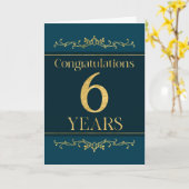 Medewerker 6e Jubileum Stijlvolle Formele Elegant Kaart (Gele Bloem)