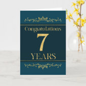 Medewerker 7e Jubileum Stijlvolle Formele Elegant Kaart (Gele Bloem)