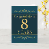 Medewerker 8e Jubileum Stijlvol Formal Elegant Kaart (Gele Bloem)