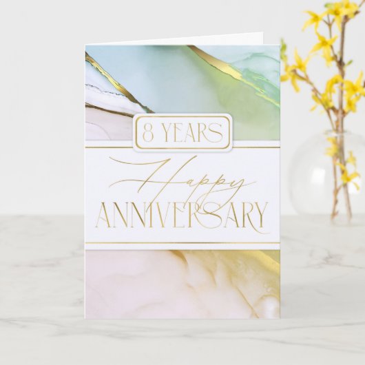 Medewerker 8e Jubileum Zachte Abstracte Kaart (Gele Bloem)