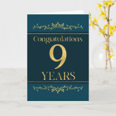 Medewerker 9e Jubileum Stijlvol Formal Elegant Kaart (Gele Bloem)