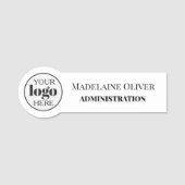 Medewerker Administratie Logo Wit Zwart Eenvoudig Naamplaatje (Voorkant)