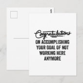 Medewerker Afscheidscadeau | Medewerker verlaten Briefkaart (Voorkant / Achterkant)