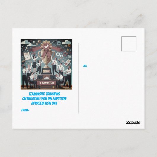 Medewerker Appreciation Day Cheers Briefkaart (Achterkant)