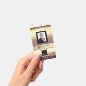 Medewerker Barcode Logo Naam Scan Goud Verticaal Badge (Handheld)