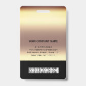 Medewerker Barcode Logo Naam Scan Goud Verticaal Badge (Achterkant)