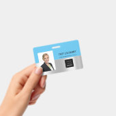 Medewerker Barcode Logo Naam Scanner Grijze Oceaan Badge (Handheld)